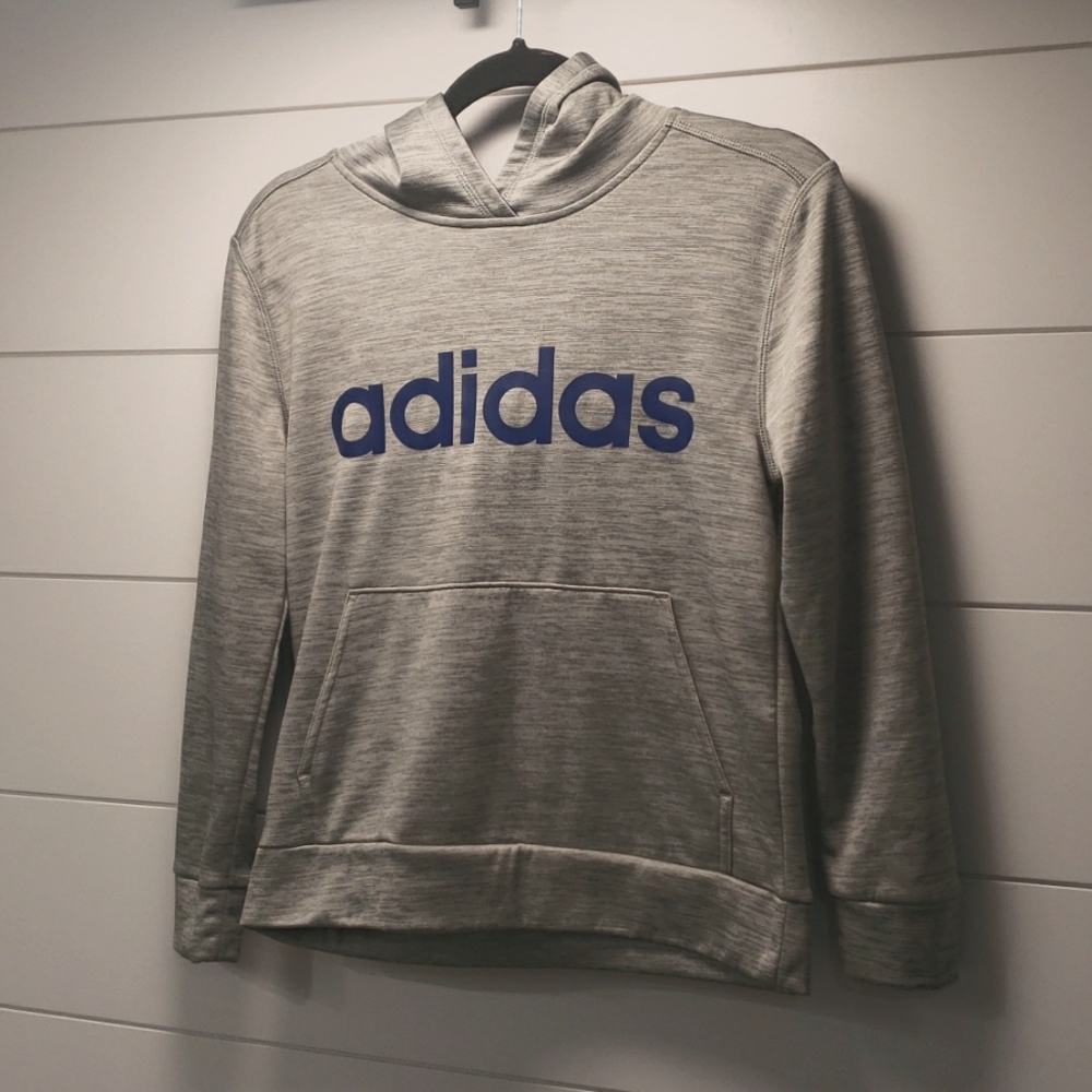Adidas Hoodie - Boys Medium - Grey